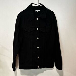 PacSun women black denim jean jacket Size M/L